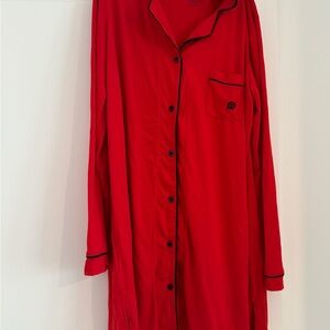 Born Red Pajama Shirt with Black Trim